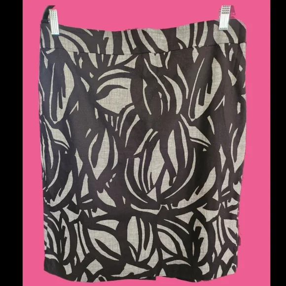 ANN TAYLOR GRAY & BLACK ABSTRACT PRINT PENCIL SKIRT SIZE 14 - Picture 2 of 4